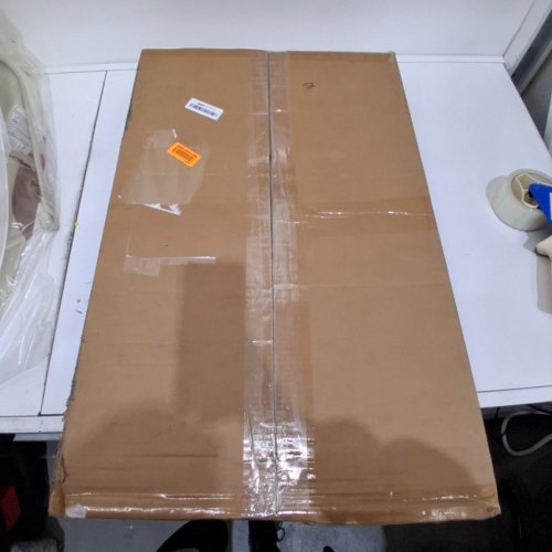 EXTRA LARGE ALUMINUM FRAME FLIP PET DOOR WITH LOCK - 16.7" X 27.4" - WHITE (MODEL: CWM01-XL) image 4