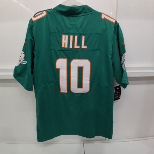MENS NIKE MIAMI DOLPHINS NFL JERSEY - 10 HILL - SMALL - GREEN image 4