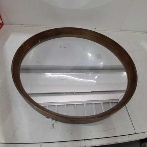 ROUND WOOD CIRCLE MIRROR - 24" - BROWN image 2