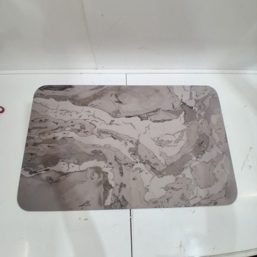 RECTANGULAR COMPUTER DESK MAT - 31.25" X 19.5" - GREY/WHITE MARBLE image 2