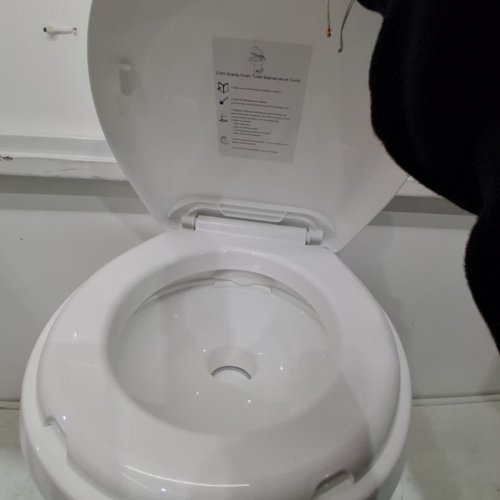 GRAVITY FLUSH TOILET FOOT PEDAL FLUSH FOR MOTORHOME CARAVAN TRAVEL - WHITE image 3