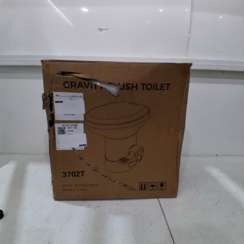 GRAVITY FLUSH TOILET FOOT PEDAL FLUSH FOR MOTORHOME CARAVAN TRAVEL - WHITE image 6