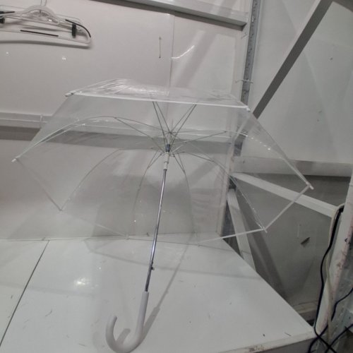 BUBBLE CLEAR UMBRELLA - 45" - CLEAR/WHITE image 2