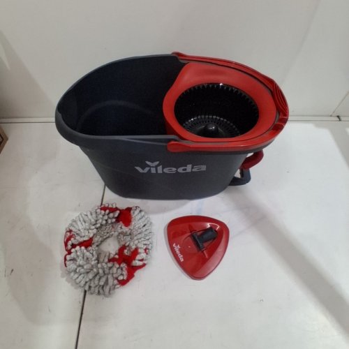 VILEDA EASYWRING SPIN MOP - BUCKET AND MOP HEAD ONLY - BLACK/RED image 2
