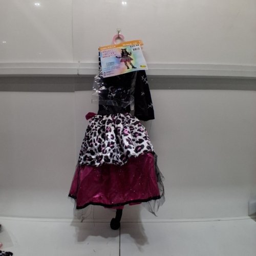 5PC GIRL'S PARTYHOLIC SKELECAT COSTUME MEDIUM (8-10) - BLACK PINK WHITE image 2