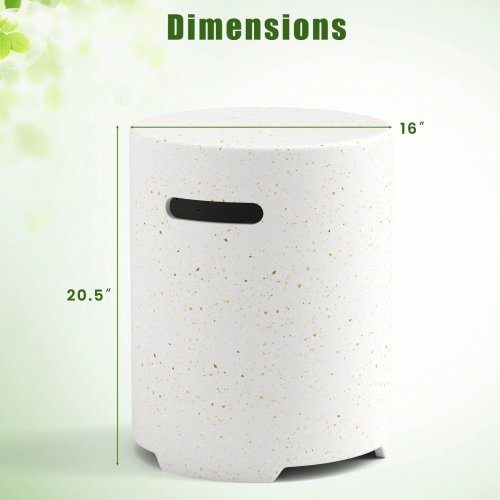 PROPANE TANK COVER TABLE WITH SIDE HANDLES AND PROTECTIVE COVER - WHITE (MODEL: NP12086) image 2