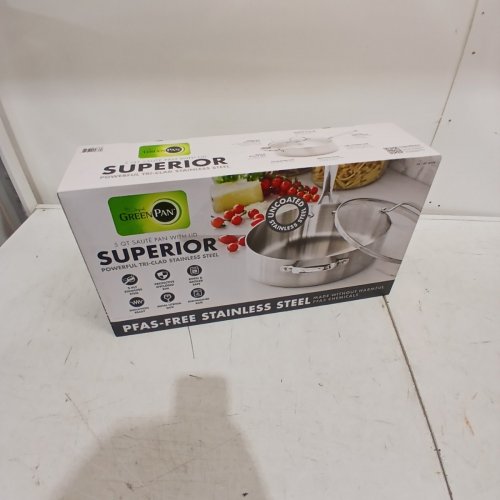 GREENPAN VALENCIA PRO TRI-PLY STAINLESS STEEL SAUTEE PAN - 5QT - STAINLESS STEEL (MODEL: 1872718) image 2