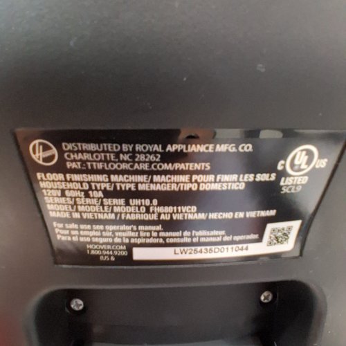 HOOVER CARPET & UPHOLSTERY CLEANER - 120 V 10A - BLACK/RED (MODEL: FH68011VCD) image 4