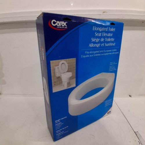 CAREX HEALTH BRANDS ELONGATED TOILET SEAT ELEVATOR - 300LBS CAP - 3.5" - WHITE (MODEL: B30800) image 3