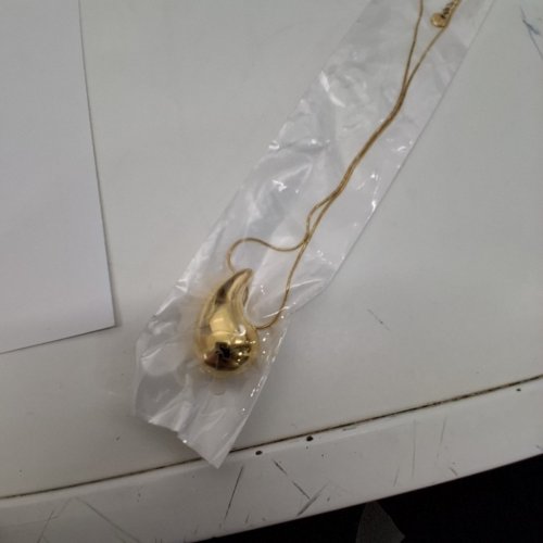 ADULTS STAINLESS STEEL DROP PENDANT NECKLACE - GOLD-TONE image 3