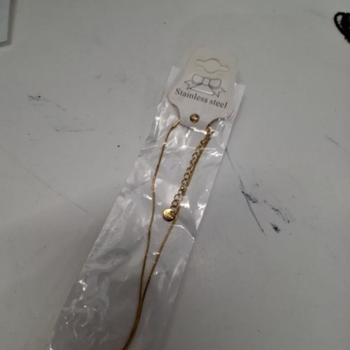 ADULTS STAINLESS STEEL DROP PENDANT NECKLACE - GOLD-TONE image 4
