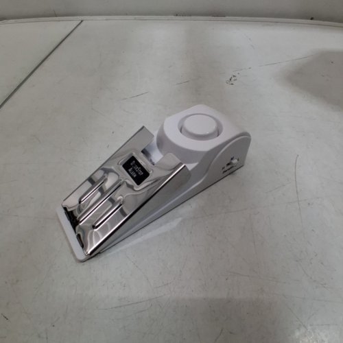 PORTABLE WEDGE ADJUSTABLE TRAVEL DOOR STOP SAFETY ALARM - 120DB - 9 V - WHITE image 2