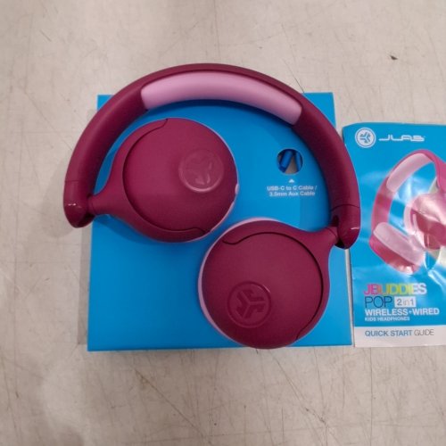 KIDS JLAB JBUDDIES POP BLUETOOTH WIRELESS AND WIRED HEADPHONES - PINK image 2