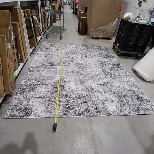 ABSTRACT AREA RUG - 8FT X 10FT - GRAY AND WHITE image 2