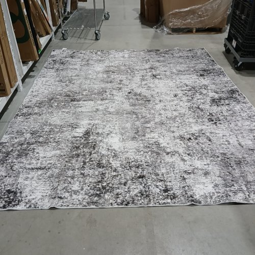 ABSTRACT AREA RUG - 8FT X 10FT - GRAY AND WHITE image 3
