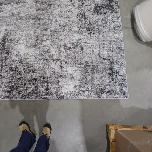 ABSTRACT AREA RUG - 8FT X 10FT - GRAY AND WHITE image 4