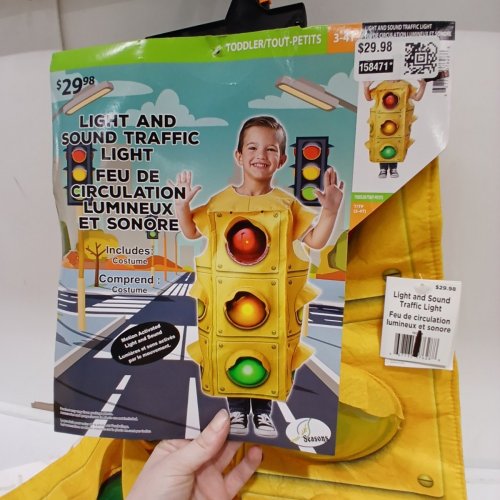 TODDLER SEASONS LIGHTS AND SOUNDS TRAFFIC LIGHT COSTUME - 3-4T - YELLOW image 3