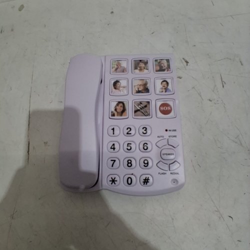BIG BUTTON CORDED PHONE - WHITE image 2