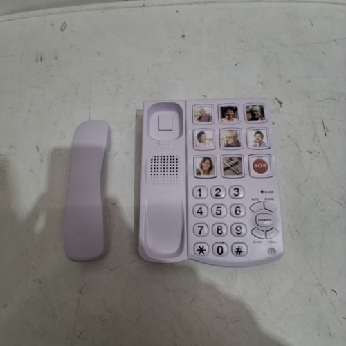 BIG BUTTON CORDED PHONE - WHITE image 3