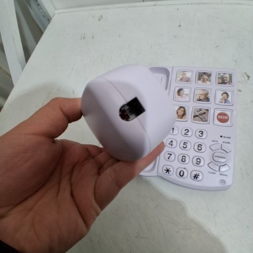 BIG BUTTON CORDED PHONE - WHITE image 4