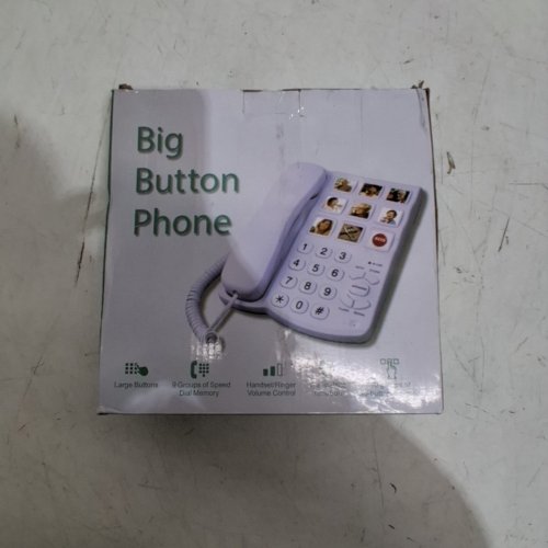 BIG BUTTON CORDED PHONE - WHITE image 5