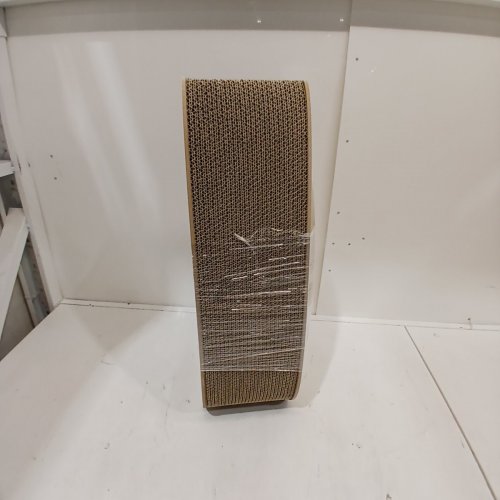 CATIT PIXI TALL SCRATCHER WITH HANGING FEATHER BALL AND REPLACEABLE CARDBOARD SCRATCH MATS- OAK/LIGHT BEIGE image 3