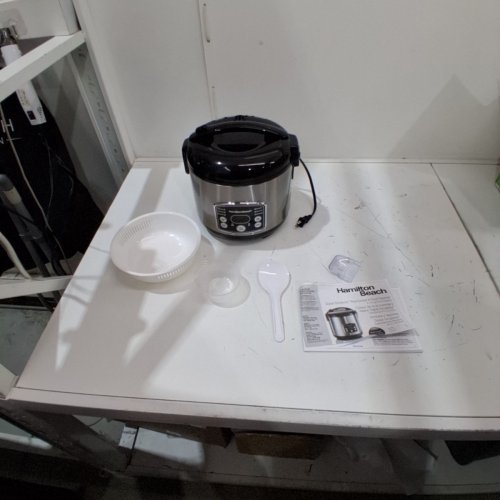 HAMILTON BEACH DIGITAL SIMPLICITY 2-14 CUP RICE COOKER AND FOOD STEAMER - SILVER (37548MN) image 3