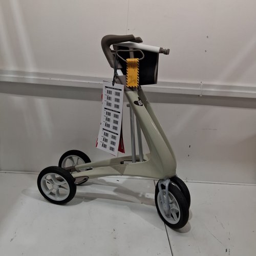 BY ACRE CARBON ULTRALIGHT FOLDABLE ROLLATOR WITH FORWARD-FACING ERGONOMIC HANDLES - 285LB MAX - WHITE / BLACK (MODEL: BYA100MDW) image 4