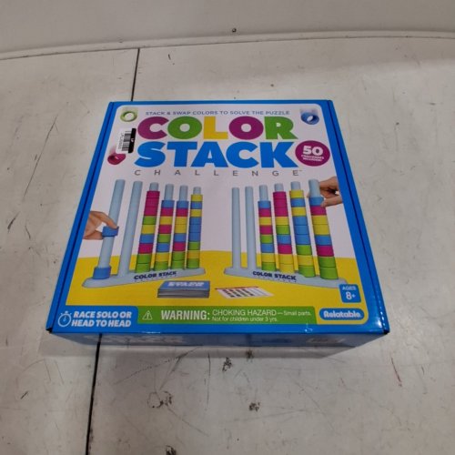 RELATABLE COLOR STACK CHALLENGE GAME WITH 2 RACKS, 50 CARDS AND 80 RINGS -BLUE image 2
