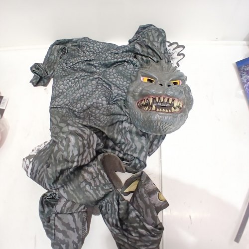 2PC GODZILLA JUMPSUIT AND MASK SET - MEDIUM - BLACK/GREY (STYLE: 1000041) image 2