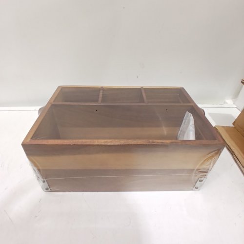 CORE KITCHEN ACACIA WOOD BUFFET CADDY - 4 COMPARTMENTS - NATURAL WOOD (ITEM: 1406309) image 2