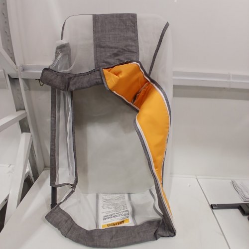 HEIGHT ADJUSTABLE BABY BASSINET WITH WHEELS - 33LBS CAPACITY - GREY / ORANGE (MODEL: ETD046DG) image 5