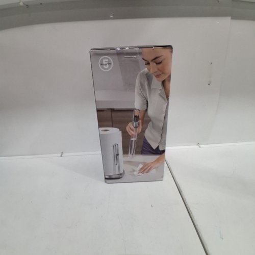 SIMPLEHUMAN PAPER TOWEL HOLDER WITH SPRAY BOTTLE - STAINLESS STEEL/WHITE image 5