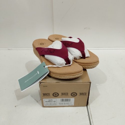 WOMEN'S REVITALIGN KATE WEDGE FLIP-FLOP SANDALS - SIZE 7.5 - RED PLUM (STYLE: RV1164RPL075) image 7