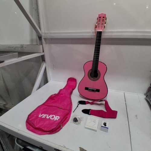 KID'S VEVOR WOOD CLASSICAL GUITAR STARTER KIT - 30" - PINK (MODEL: M5126) image 3