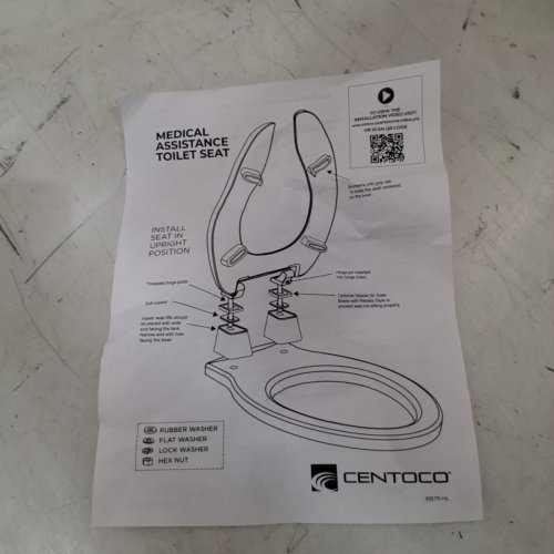 CENTOCO PLASTIC ELONGATED TOILET SEAT WITH OPEN FRONT - 18.5'' - WHITE (MODEL: HL500STSCC-001) image 5