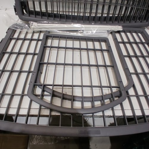 IRIS 4-PANEL EXERCISE PET PLAYPEN WITH DOOR AND LATCHES - 35.25" X 35.25" X 23.62" - DARK GRAY (MODEL: CI-604) image 3