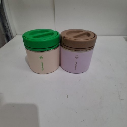 2PK THERMOFLASK INSULATED FOOD JARS - 20OZ - GREEN/TAN & BROWN/PINK (MODEL: 1759351) image 3