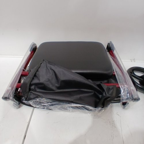HOMLAND FOLDABLE ALUMINUM ADJUSTABLE ROLLATOR WALKERS FOR SENIORS WITH SEAT - 350LBS CAP - RED (MODEL: R2-RD) image 3