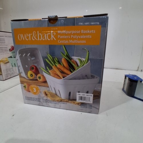 3PC OVER&BACK STONEWARE BASKETS - 7.5"/5.9" - WHITE (MODEL:1901778) image 2