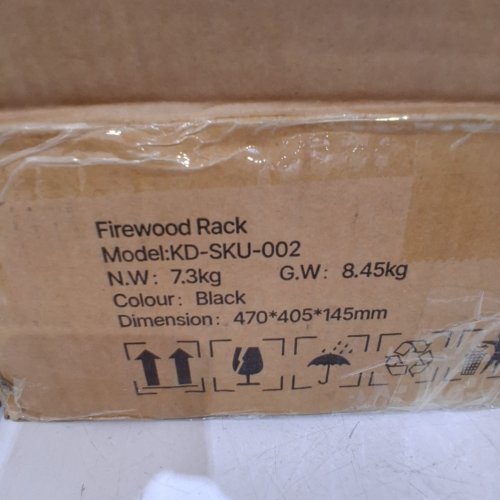 VEVOR HEAVY DUTY CARBON STEEL FRAME OUTDOOR FIREWOOD RACK STORAGE HOLDER - 1100LBS LOAD CAPACITY - 1/2 CORD - 8FT - BLACK (MODEL: KD-SKU-002) image 2
