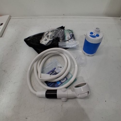 ELECTRIC RECHARGEABLE PORTABLE CAMPING SHOWER - BLUE/WHITE image 3