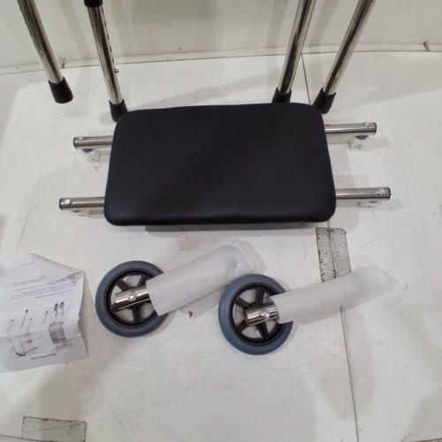 ADJUSTABLE HEIGHT FOLDING WALKER WITH WHEELS - MAX 400LBS - BLACK image 3