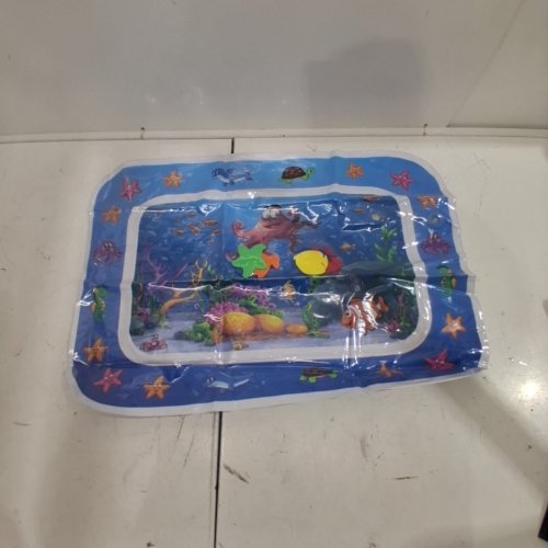 INFLATABLE TUMMY TIME WATER SEA ANIMAL PLAY MAT - 27" X 19" - BLUE SEA image 2