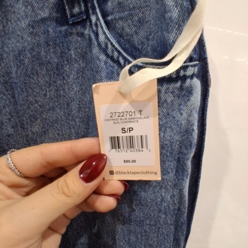 WOMEN'S BLACK TAPE CONTRAST BLUE WASH JEANS - SMALL - BLUE (STYLE: 2722701 T) image 3