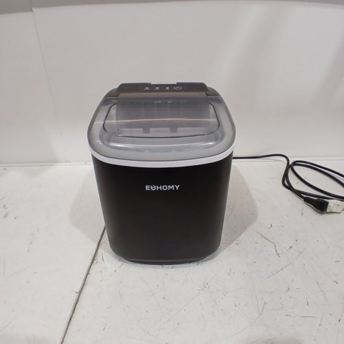 EUHOMY COUNTERTOP ICE MAKER MACHINE WITH HANDLE, BASKET AND SCOOP - MAKES 26LB/DAY - BLACK (MODEL: IM001-BBL-CAEH) image 3