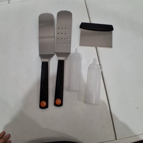 5PC FLAT TOP/GRIDDLE COOKING SET - SILVER/BLACK/CLEAR image 2