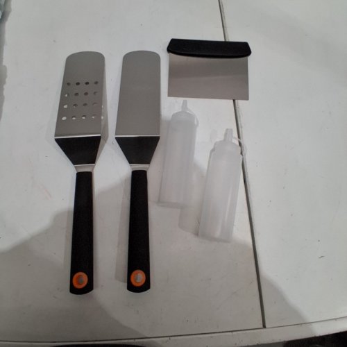 5PC FLAT TOP/GRIDDLE COOKING SET - SILVER/BLACK/CLEAR image 6