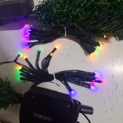 2PK SOLAR POWERED RGB LIGHTED CHRISTMAS TREE STAKES - 24"H - GREEN image 2