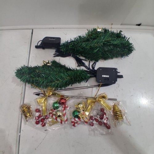 2PK SOLAR POWERED RGB LIGHTED CHRISTMAS TREE STAKES - 24"H - GREEN image 3